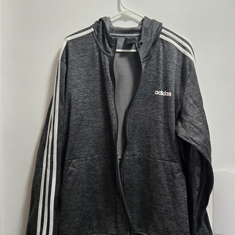Adidas Gray Zip-Up Hoodie